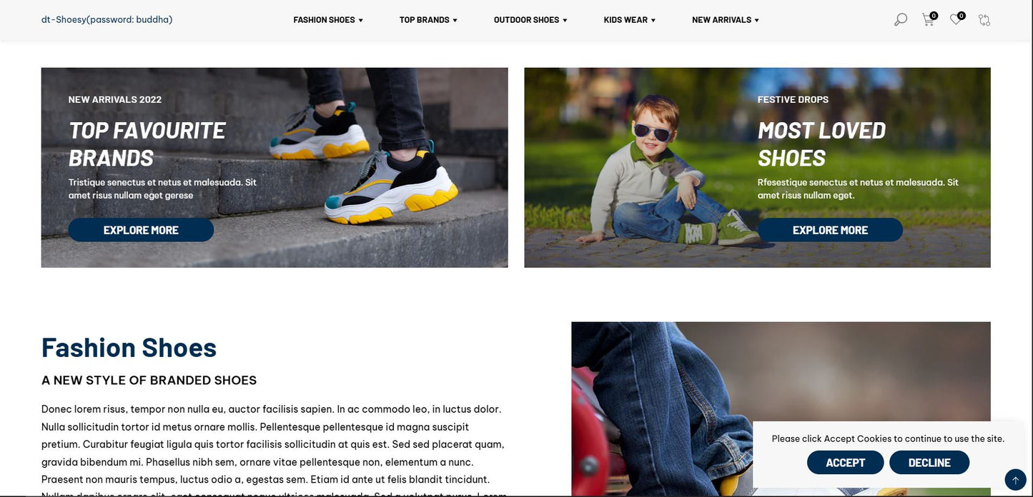 Shoesy - Landing page